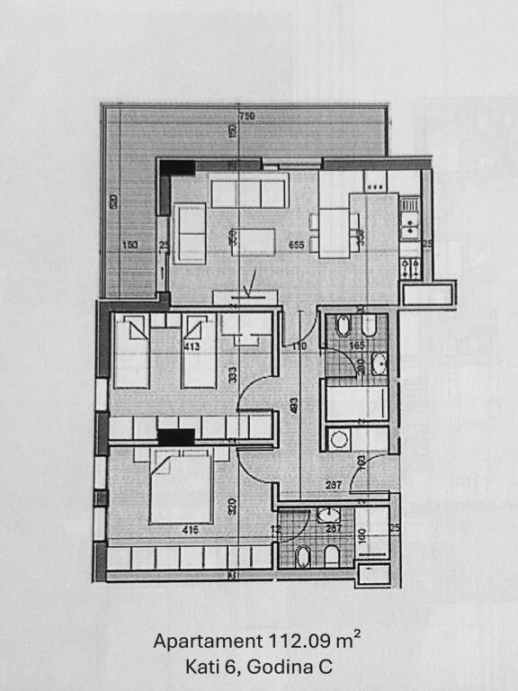 Appartamento 2+1 in vendita, 112 m², Univers City, Tirana