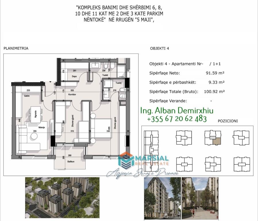 Appartamento 2+1 in vendita, Residenza Ajka, Via 5 Maji, Tirana