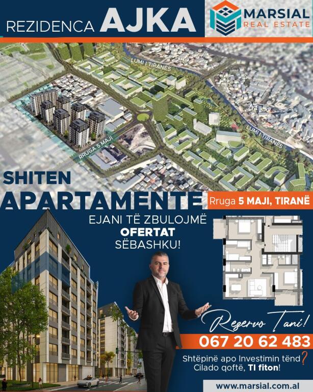 Appartamento 2+1 in vendita, Residenza Ajka, Via 5 Maji, Tirana