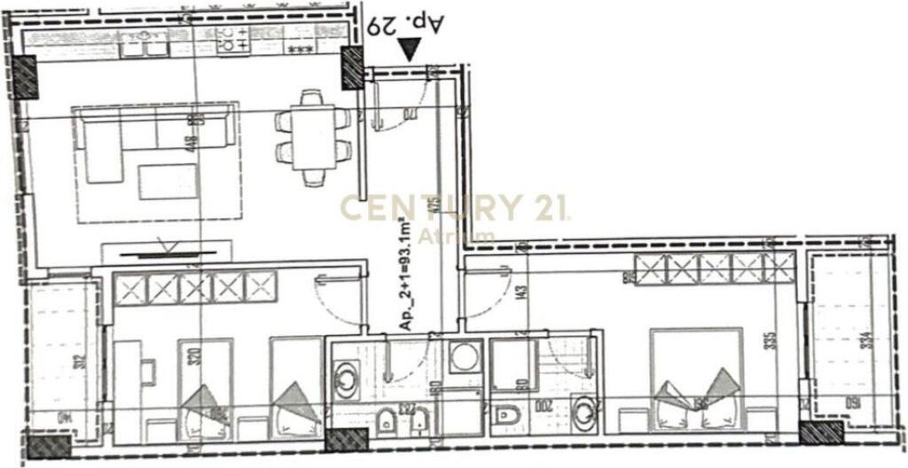 SHESIM APARTAMENT 2+1+2 "APOLLO" RESIDENCE ,PASKUQAN !