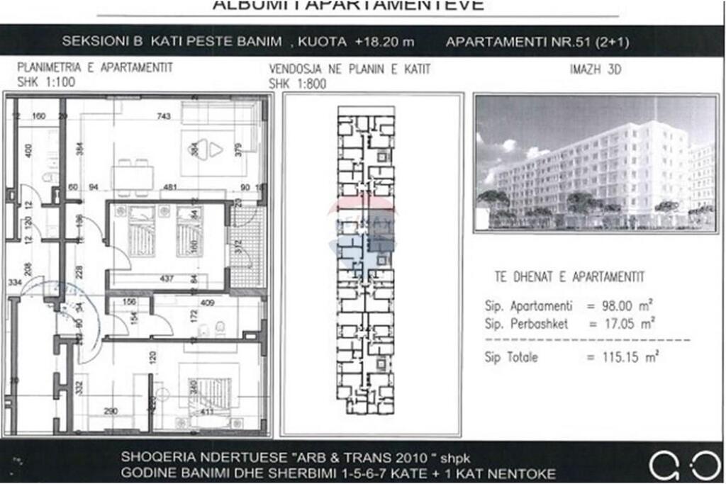 Appartamento 2+1 In Vendita, Al Boulevard Blu Kamez