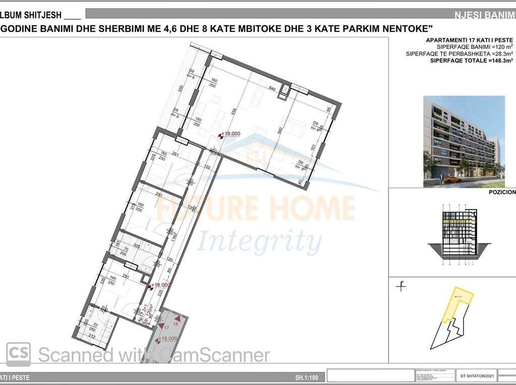 For sale, Apartment 3+1+2, Farmacia 10, Tirana.