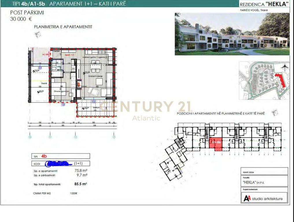 HEKLA RESIDENCE,1+1+balcone, , Farkë e Vogël, - 132,525€ | 85.5 m² 132,525 €