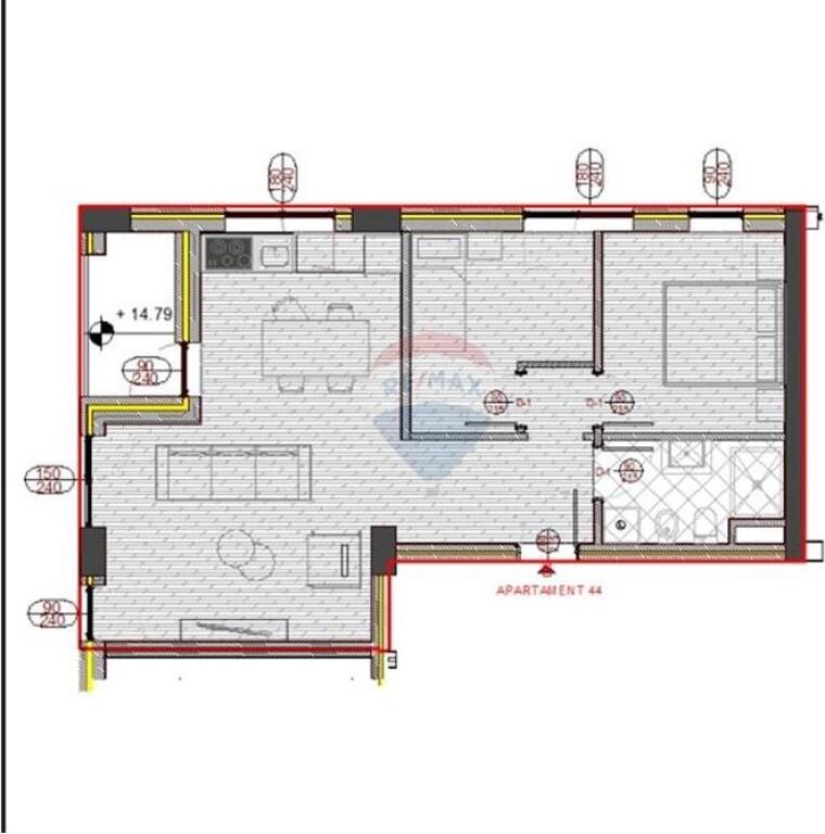 Appartamento 2+1 in vendita a Kinostudio, vicino a TV Klan