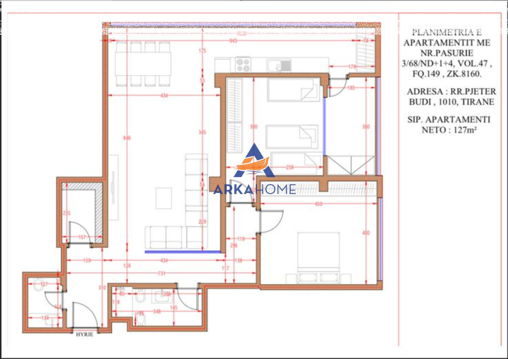 FOR SALE APARTMENT 2+1+BALCONY "ELBASAN STREET" 450,000 EURO