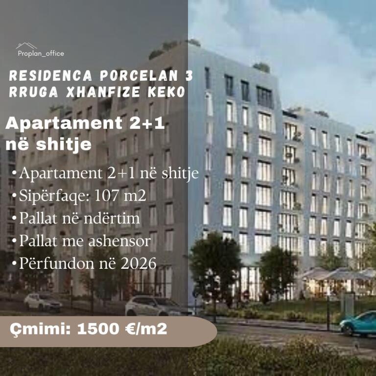 APARTAMENT 2+1 NE SHITJE - REZIDENCA PORCELAN 3