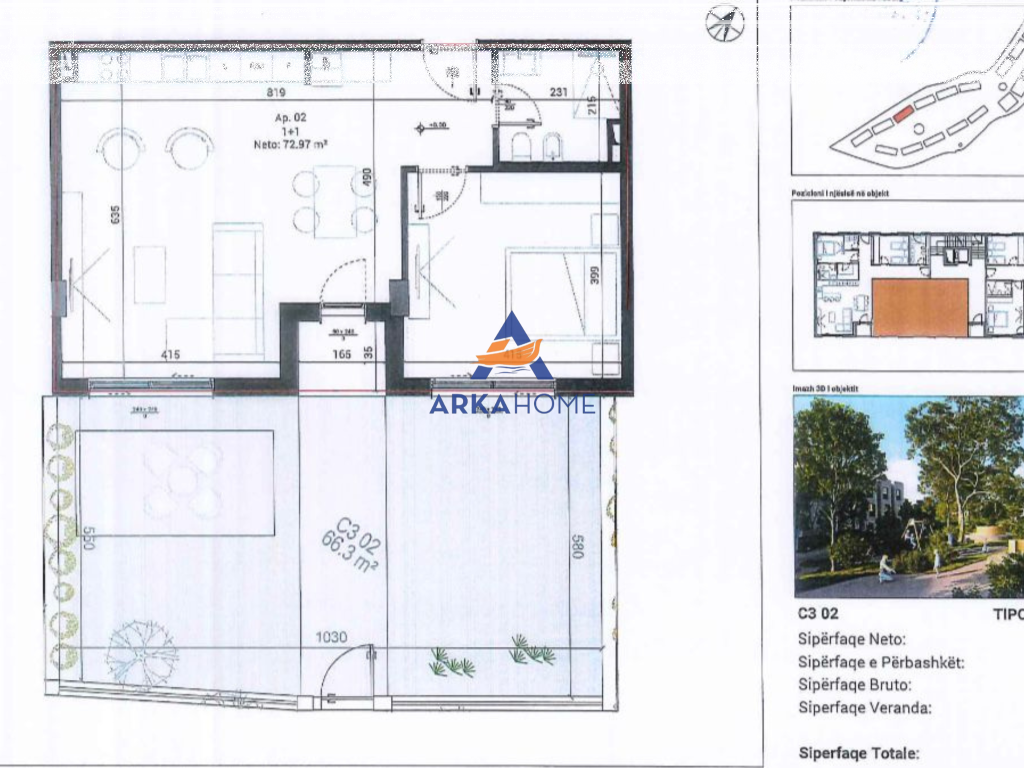 VENDESI APPARTAMENTO 1+1+VERANDA "BATHORE" 154.980 EURO