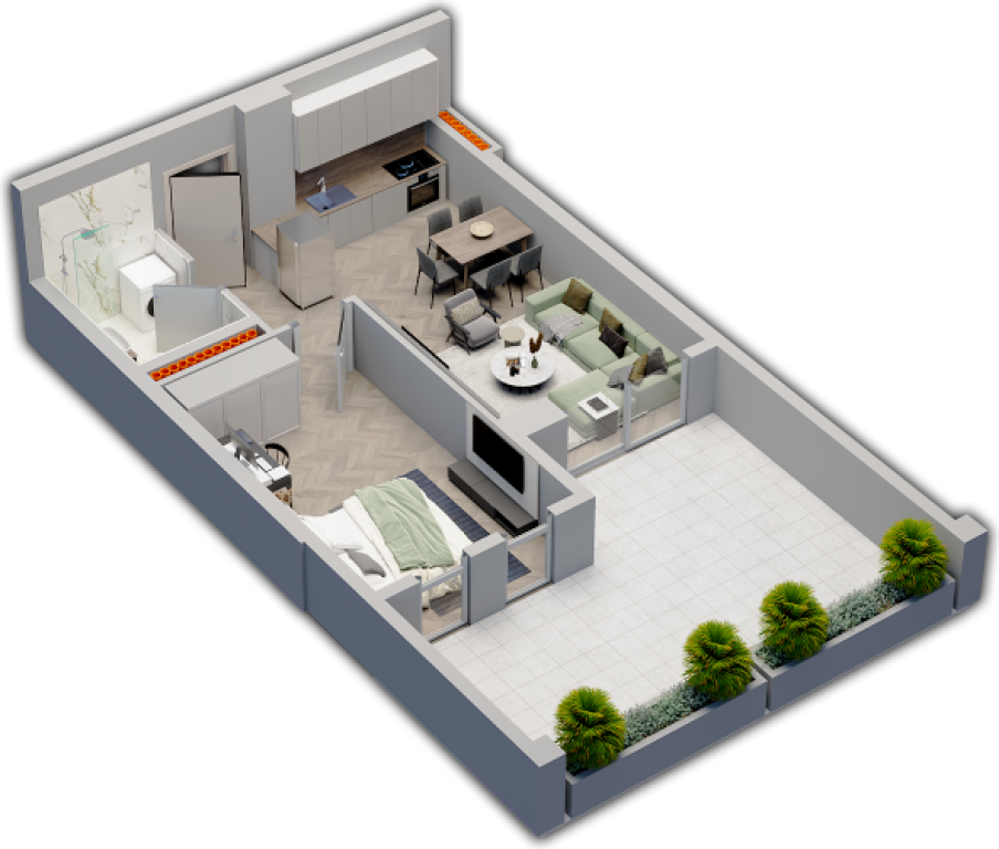 Shitet, Apartament 1+1, Univers City, Tiranë