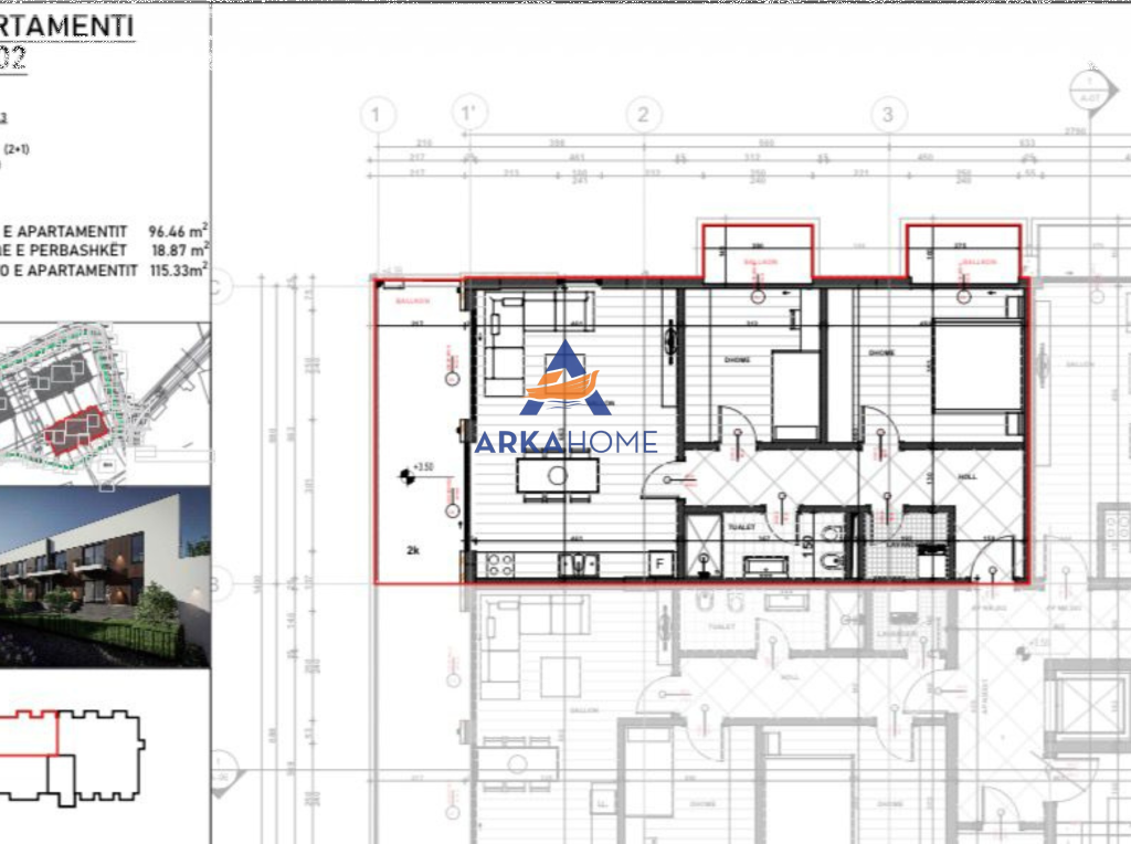 VENDESI APPARTAMENTO 2+1+ BALCONE "VIA PICALLVE, VILLAGGIO NUOVO VICINO A SAUK" 178.762 EURO