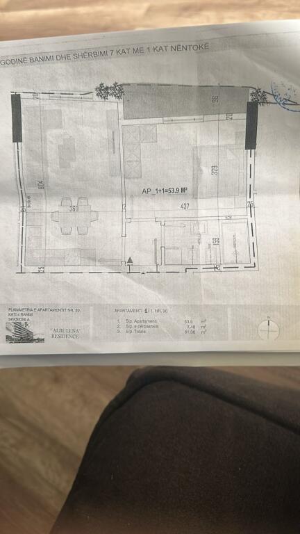 Apartment 1+1 for sale, Paskuqan at Albulena Residence, Ready to live in, with a price of 73,000€