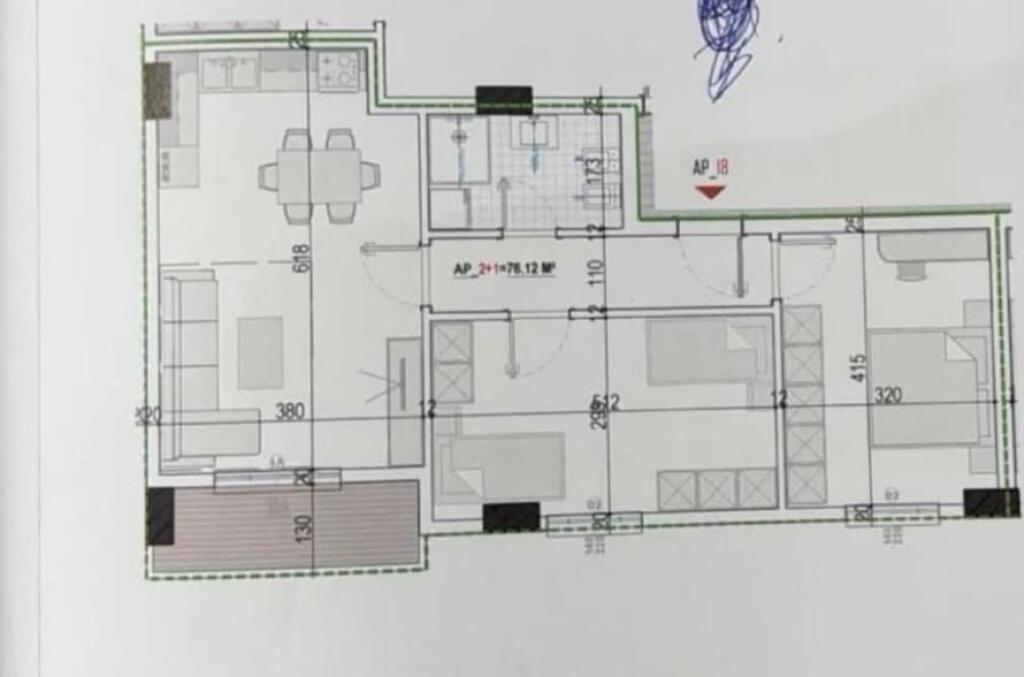 Shitet apartament 2+1+ballkon ne Kamez