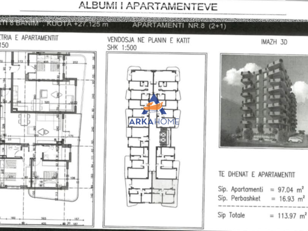 VENDESI APPARTAMENTO 2+1+BALCONE "BULEVARDI NENE TEREZA , KAMEZ" 91.176 EURO
