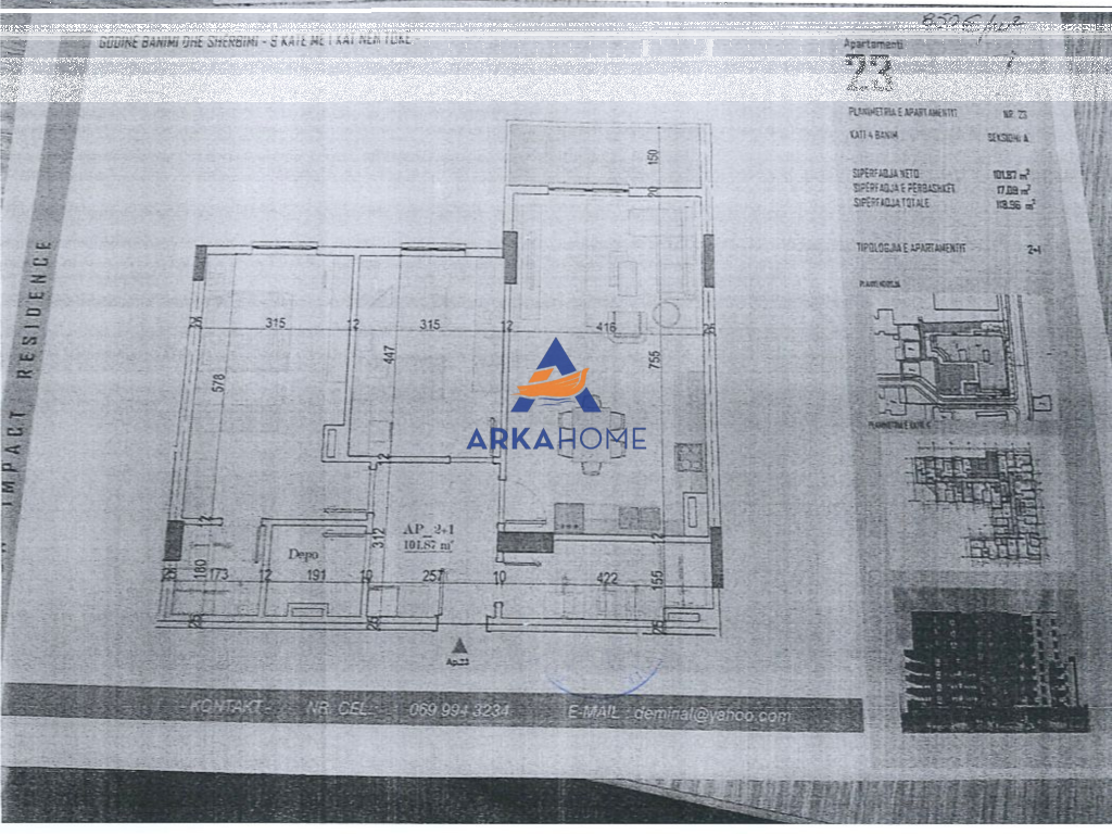 SHITET APARTAMENT3+1+BALLKON+DEPO "KAMEZ" 101.116 EURO