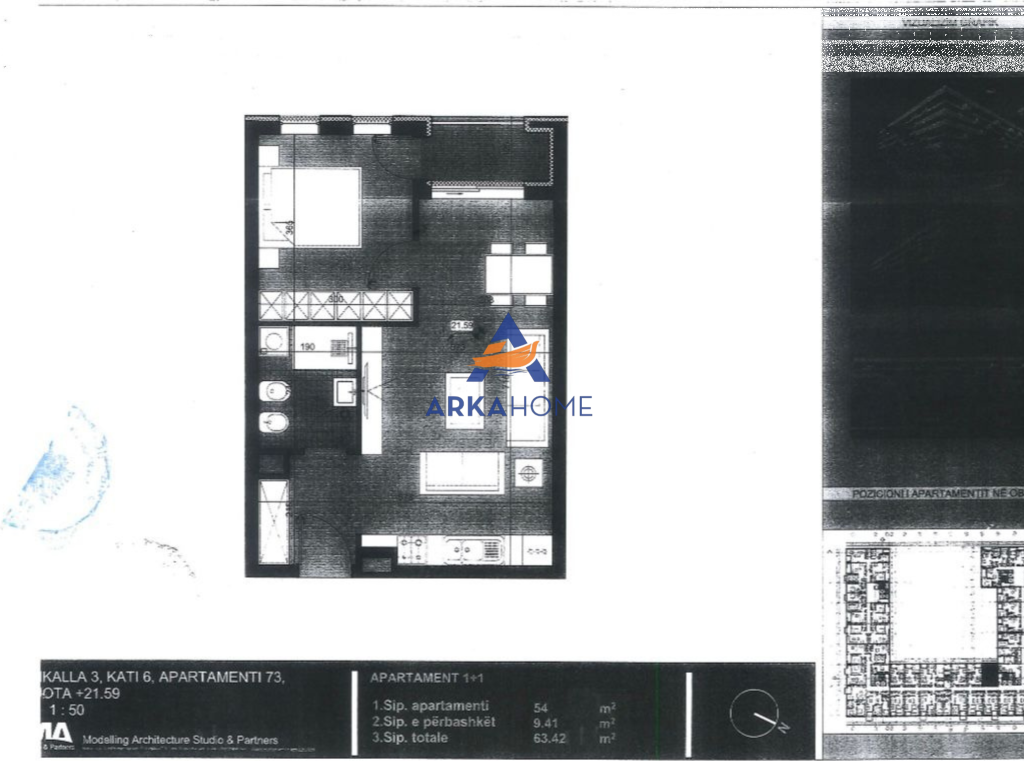 FOR SALE APARTMENT 1+1 "KAMEZ,RIVIERA RESIDENCE" 44,394 EURO