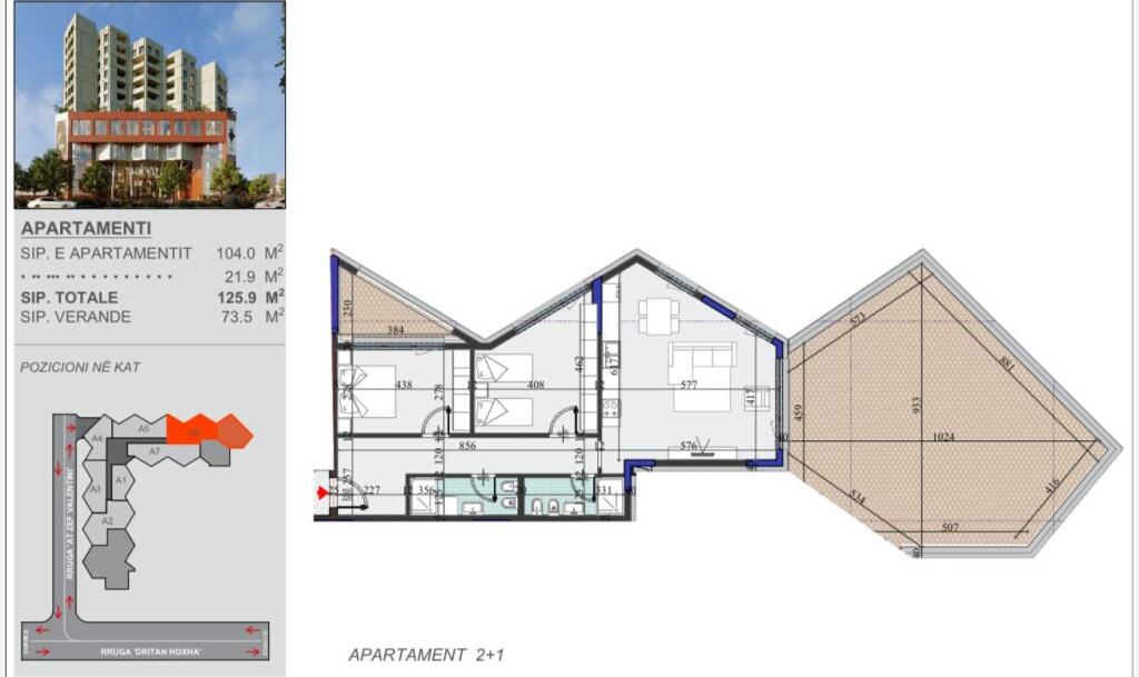 FOR SALE APARTMENT 2+1 ZOGU I ZI 253,000 EURO