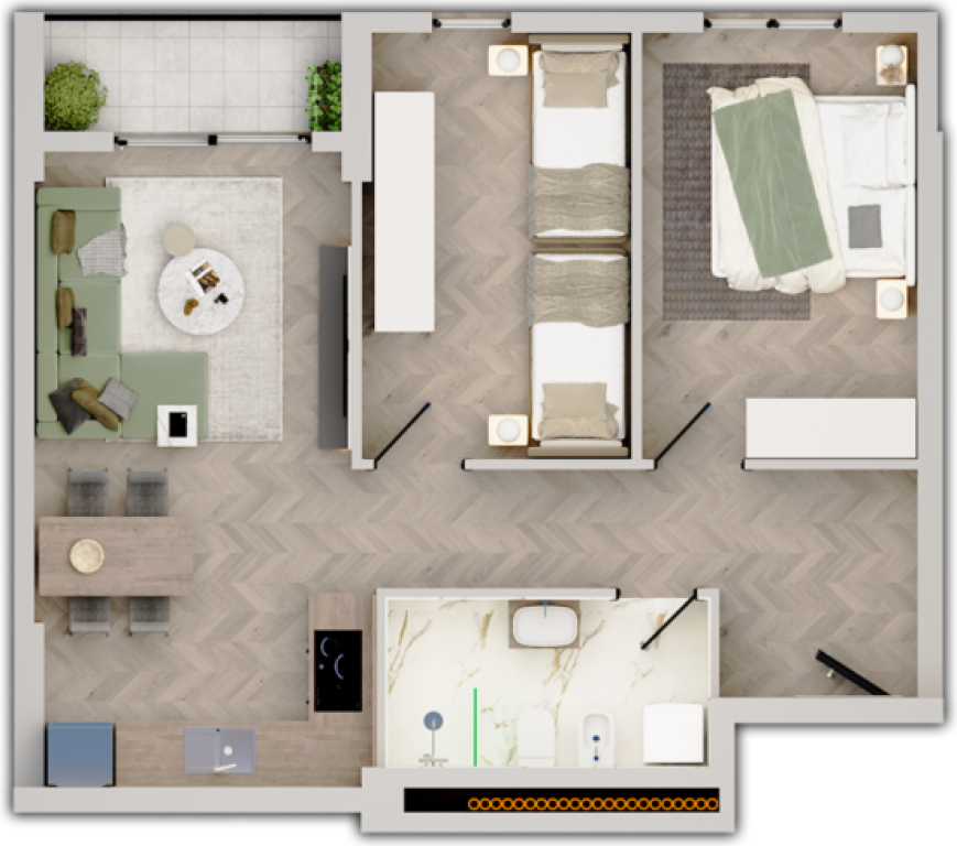 Shitet apartament 2+1  Univers City