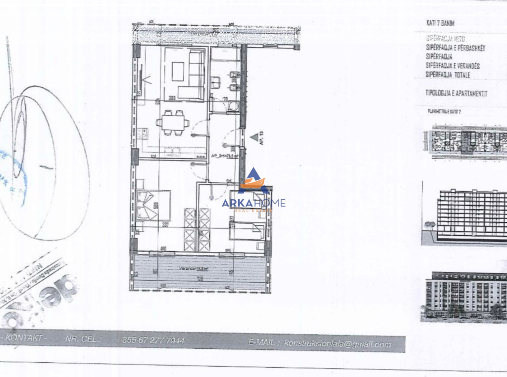 FOR SALE APARTMENT 2+1+BALCONY "ALEKSANDRIA STREET, KAMEZ" 79,376 EURO
