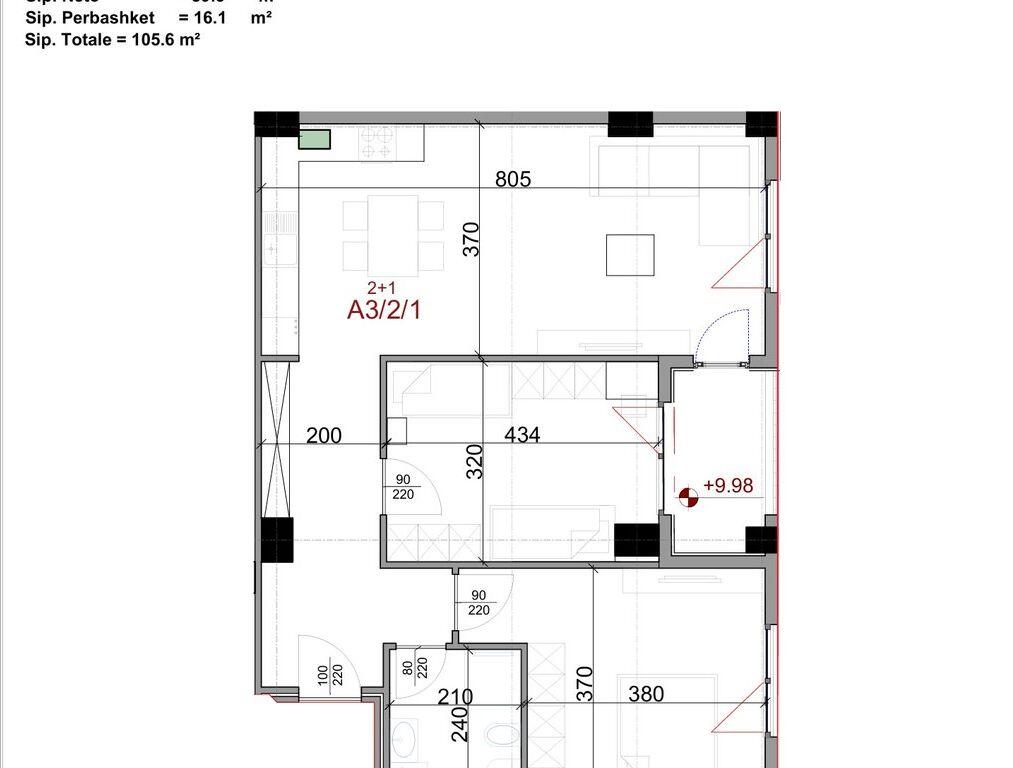per shitje Apartament 2+1 tek Kompleksi Aura tek Rruga Dritan Hoxha