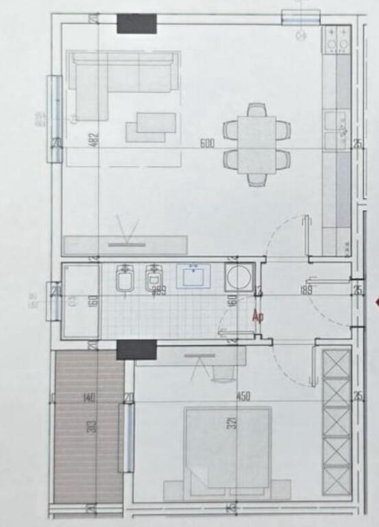 Apartment 1+1 for sale in Paskuqan!