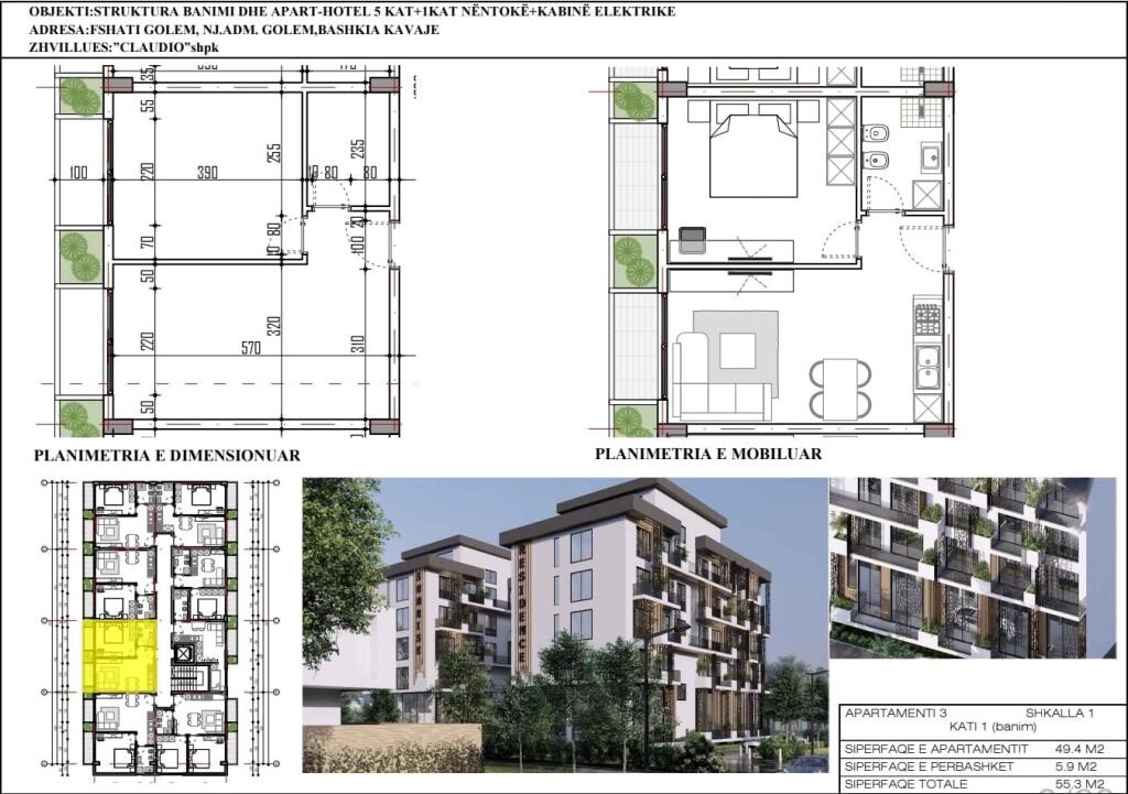 FOR SALE APARTMENTS 1+1 MALI I ROBIT, DURRES 1250 EURO m2