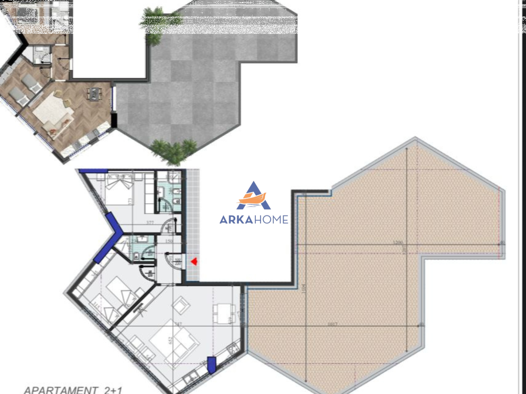 FOR SALE APARTMENT 2+1+VERANDA "DRITAN HOXHA STREET" 280490 EURO