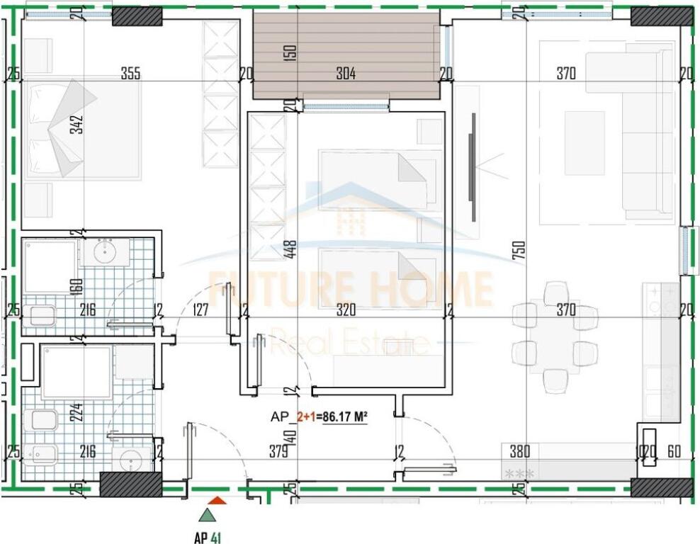 Shitet, Apartament 2+1+2, Paskuqan, Tiranë