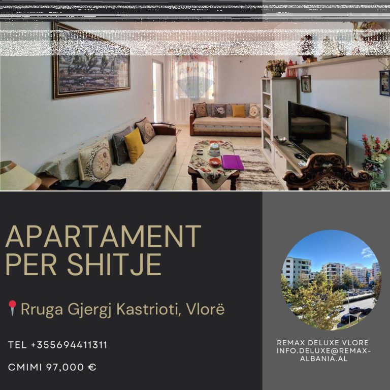 1+1 Apartment with Balcony for Sale, Vlora