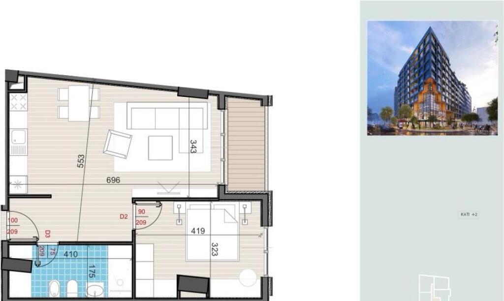 🏡 Apartment 1+1 for Sale -Golden Gate Residence 📍 Bajram Curri Boulevard💰 Price:137,650 €