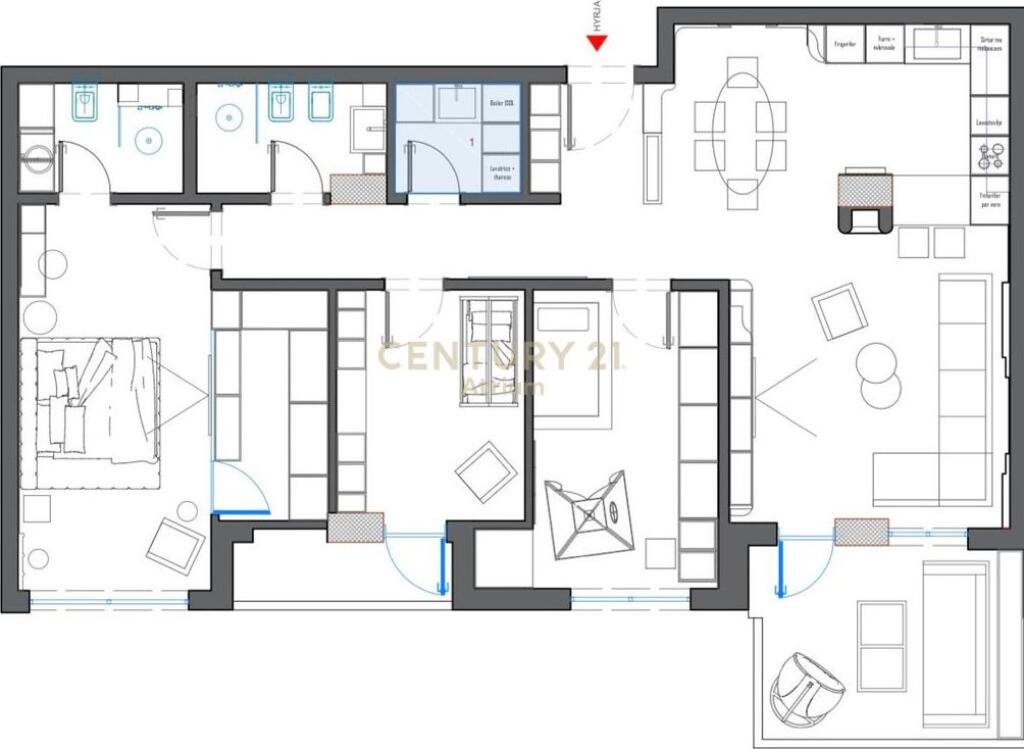 APPARTAMENTO 3+1+2 IN VENDITA AL KODRA E DIELLIT 2!