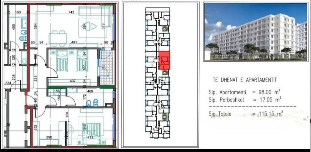 apartment for sale 2+1 in Kamez
