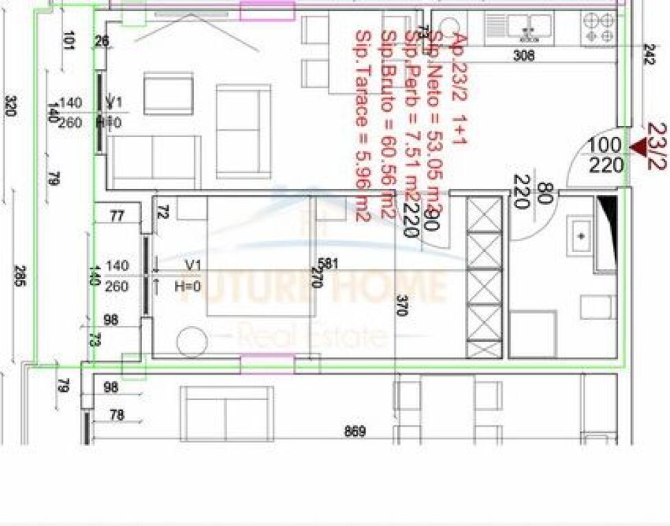 Appartamento 1+1 in vendita, Eagle Residence, Dogana, Tirane