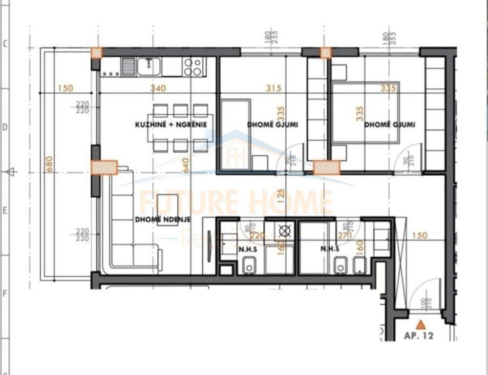 SHITET, APARTAMENT 2+1+2, REZIDENCA MIVITA, TIRANE.