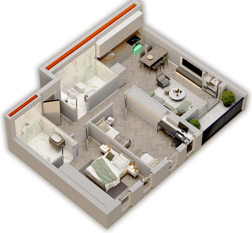 Appartamento 2+1 in vendita a Univers City