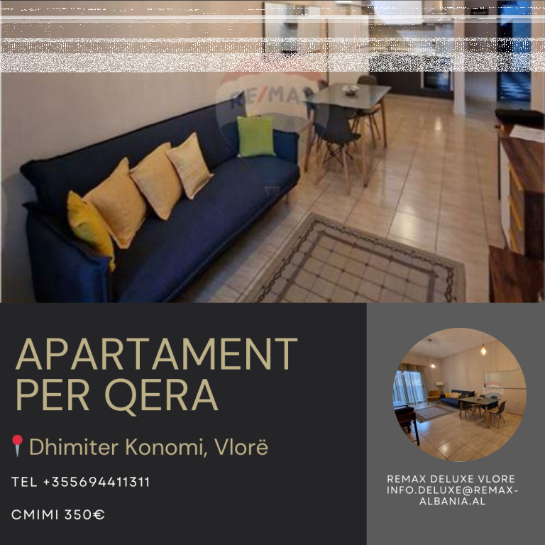 Apartament 1+1 me Qera Ujë i Ftohtë, Vlorë