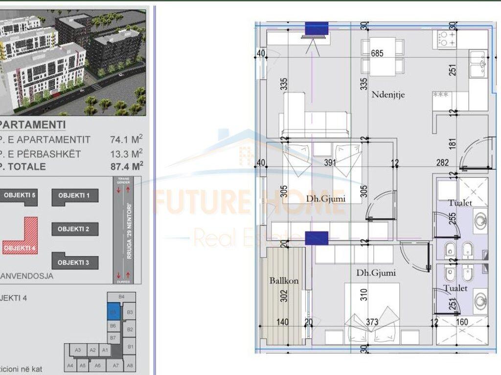 Shitet, Apartament 2+1+2, Tirana Entry 2, Tiranë.