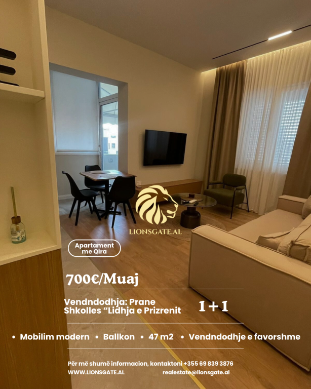 🏡 APARTAMENT 1+1 ME QIRA – PRANË SHKOLLËS, LIDHJA E PRIZRENIT
