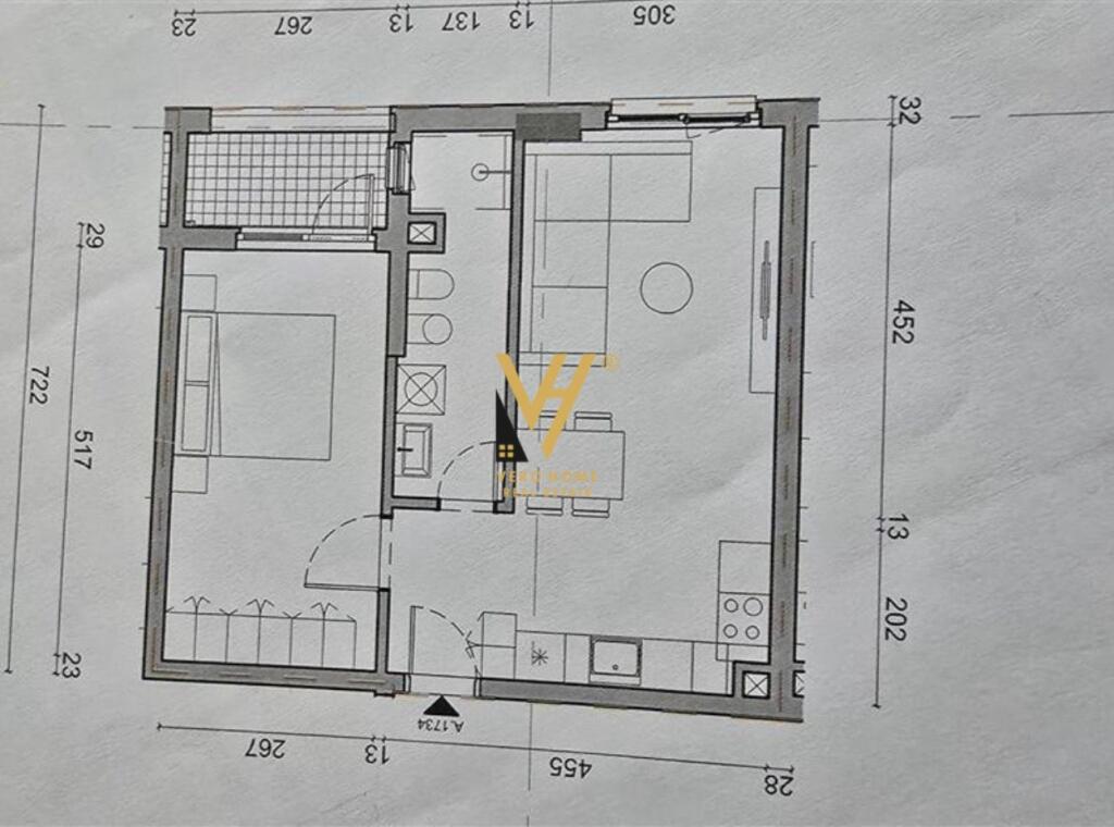 SHITET APARTAMENT 1+1+BLK TE OXA, FRESK 93.000 EURO