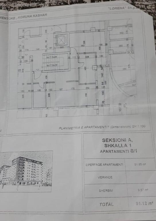 Offriamo appartamento in vendita a Yzberisht, vicino al Bar Unik