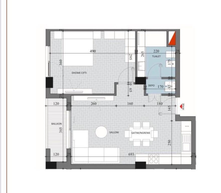 ✨Appartamento 1+1 + Balcone in vendita | 📍Diellon 2 Residence, Paskuqan