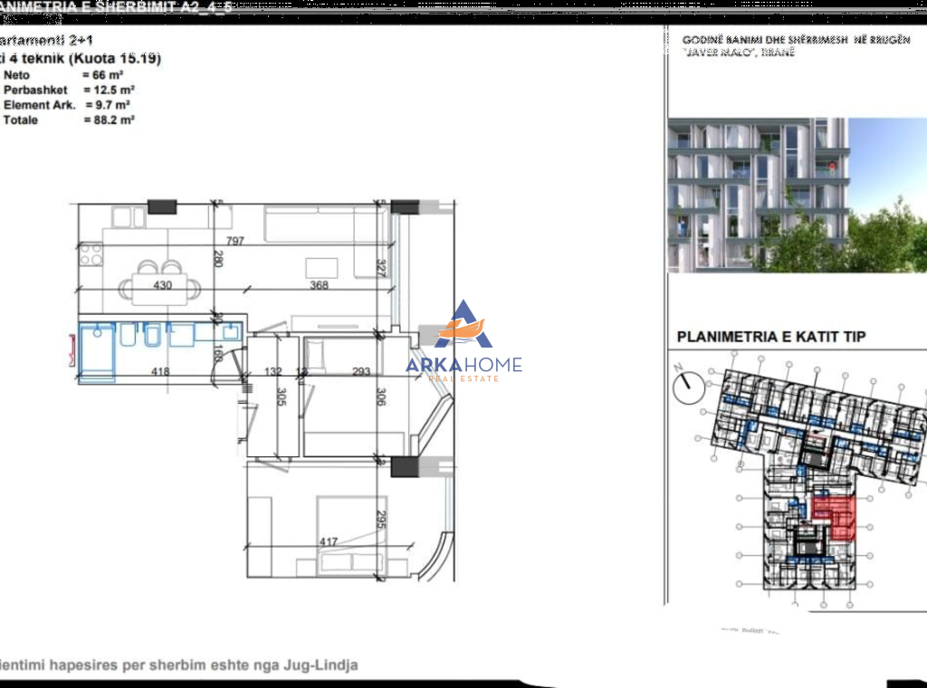 VENDESI APPARTAMENTO 2+1+BALCONE "RRUGA JAVER MALO, ISH PARKU" 176.400 EURO