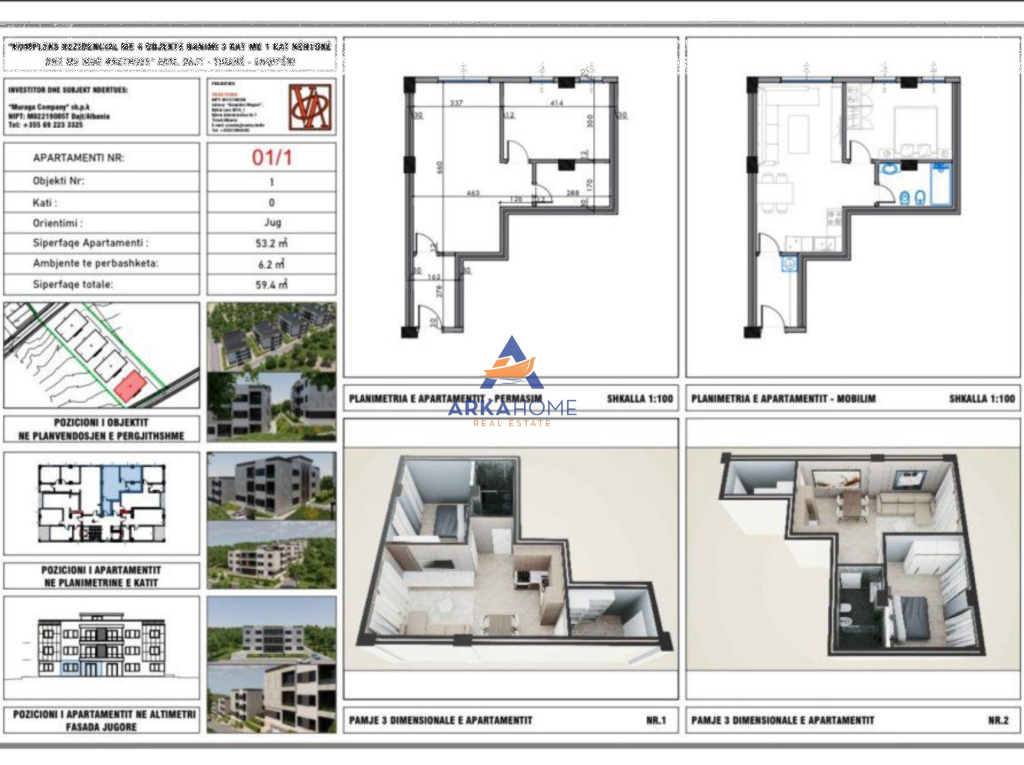 SHITET APARTAMENT 2+1 "RRUGA DALIP TOPI" 152000 EURO