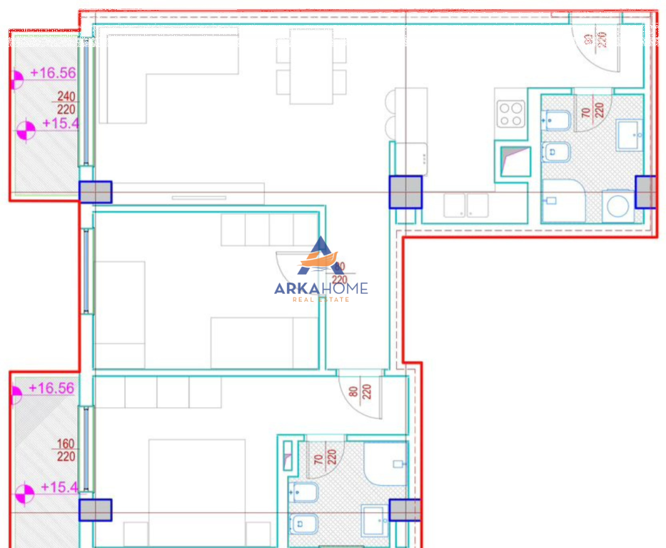 AFFITTASI APPARTAMENTO 2+1+2 BALCONI "RRUGA E BARRIKADAVE" 80000 LEKE