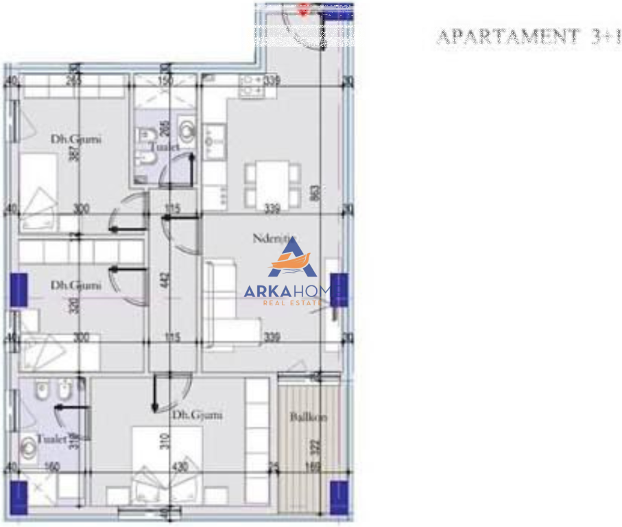 VENDESI APPARTAMENTO 3+1 "VIA BARDHYL, DI FRONTE A OSLOS" 162000€