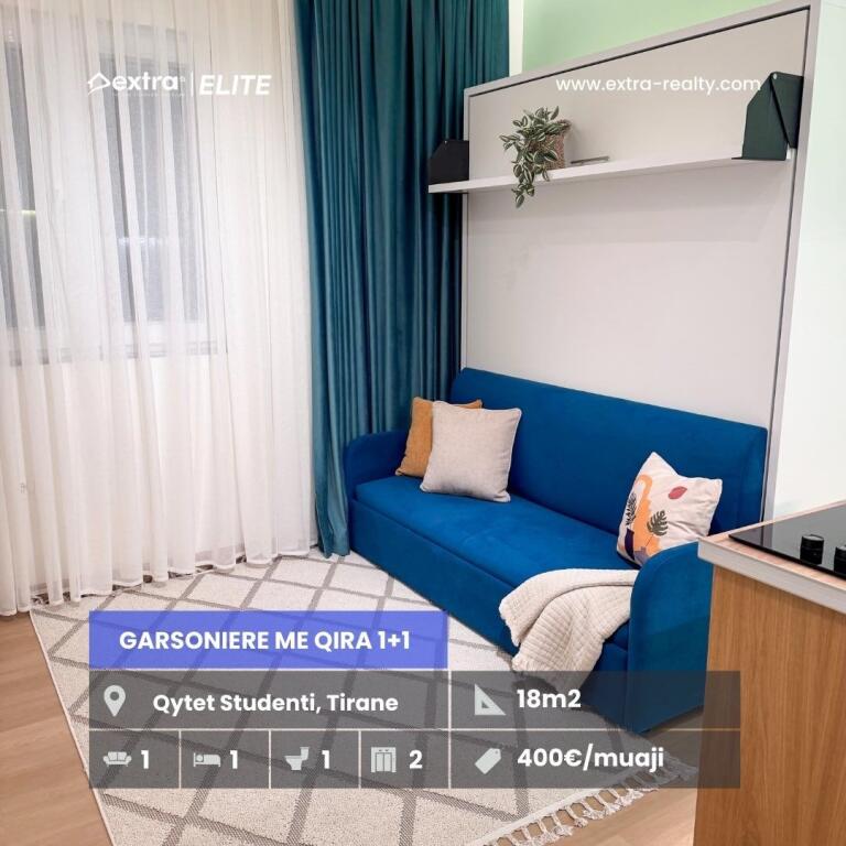 Studio apartment for rent in Student City, Tirana