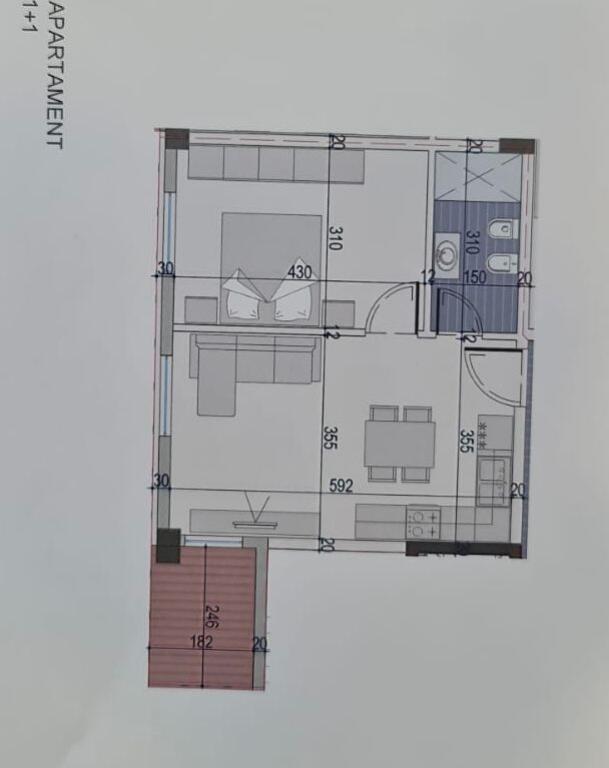 Apartament 1+1 per shitje te Dogana