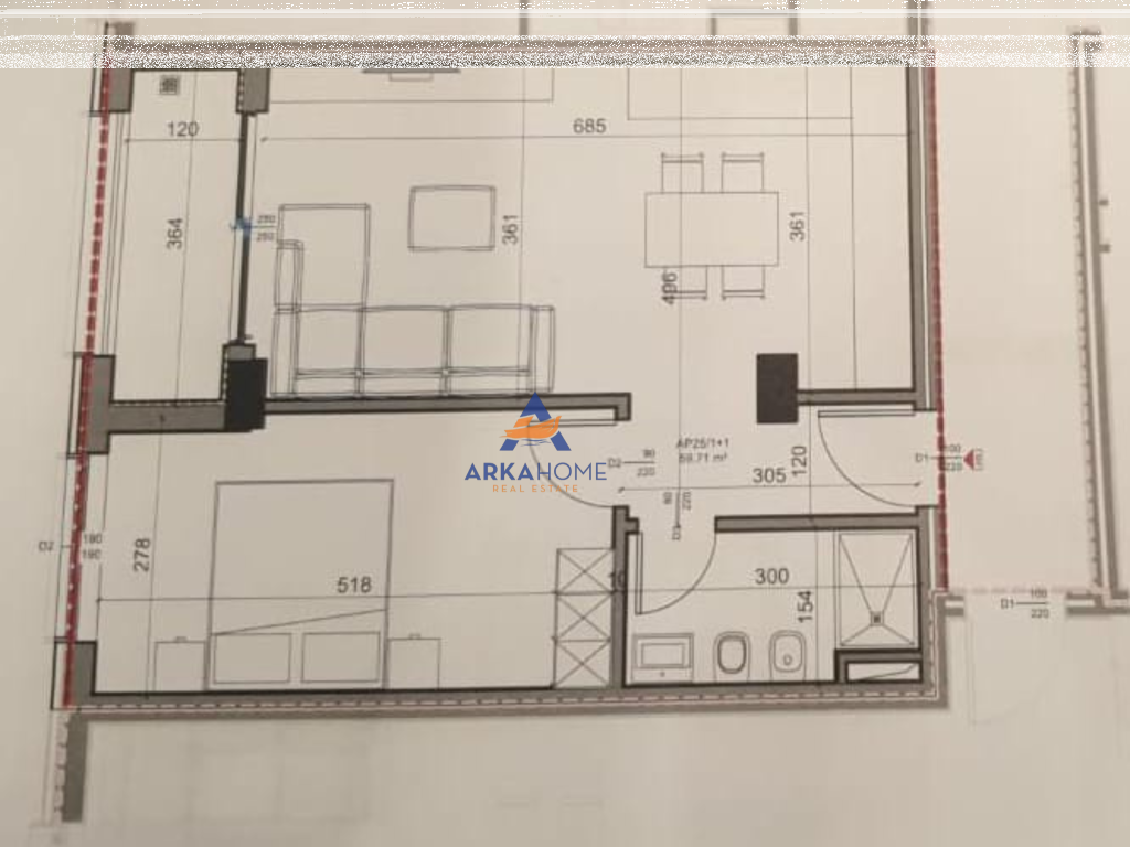 VENDESI APPARTAMENTO 1+1 A "RRUGA PASHE GUCIA 169.725 EURO"