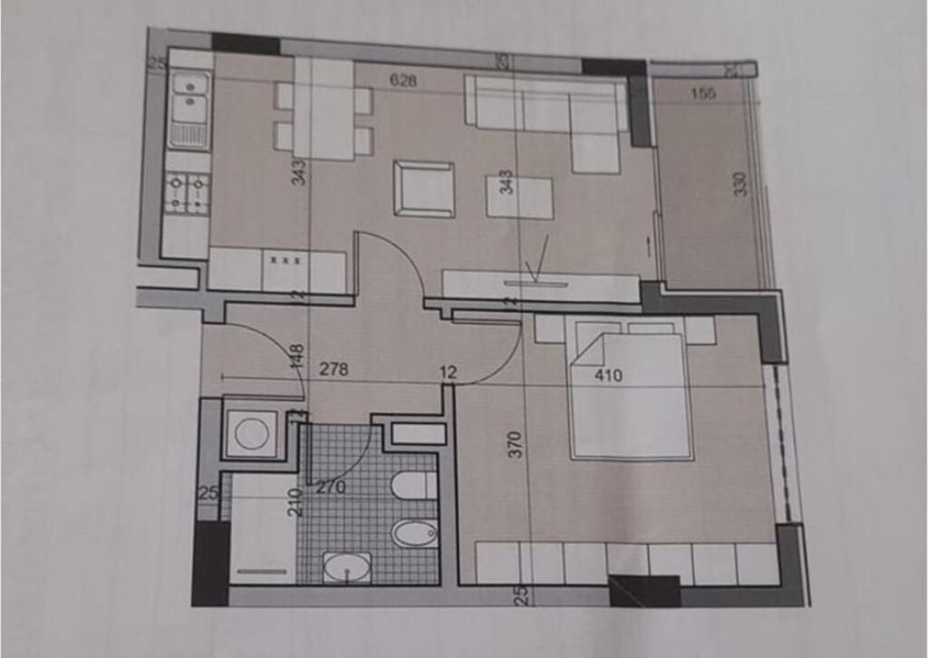 Shitet apartament 1+1 te Univers City