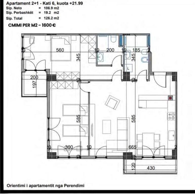 Apartment 2+1+2 for sale former park