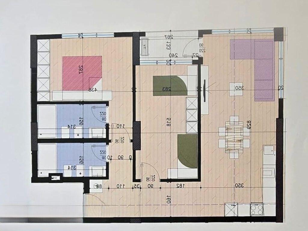 Apartament 2+1+2 për Shitje tek Shkolla e Kuqe ! 266,000 €