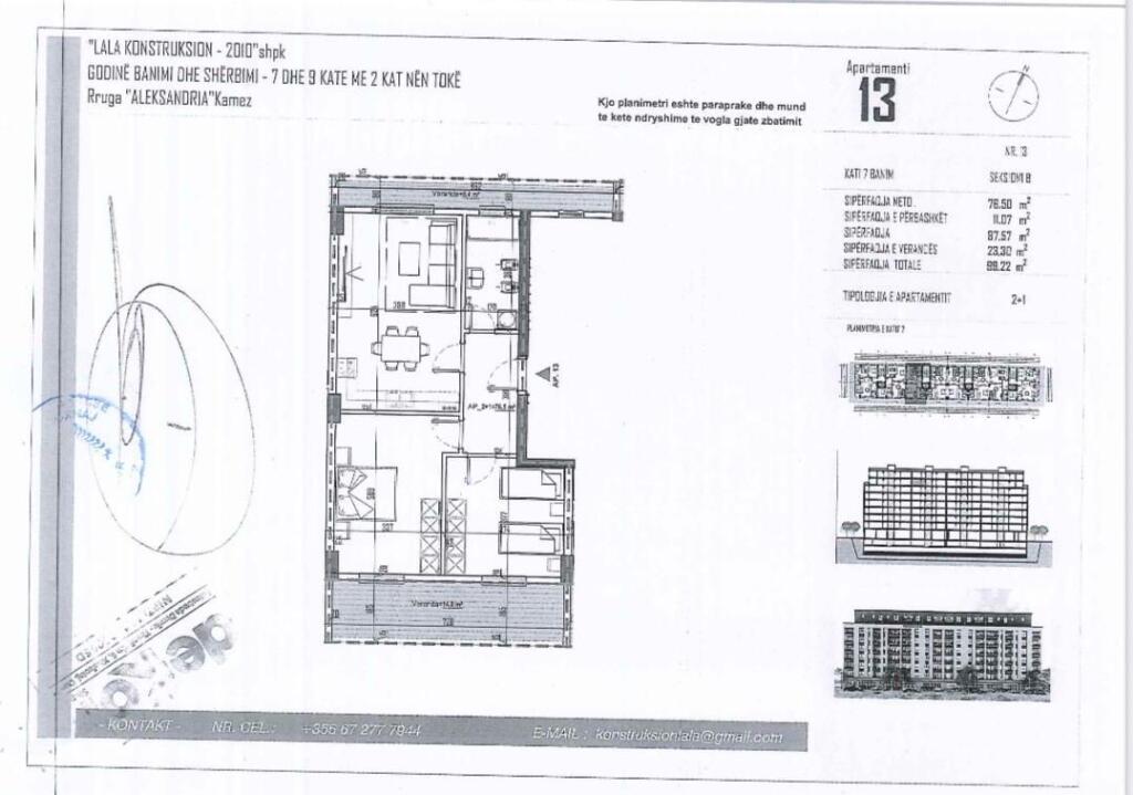 💥 OCCASIONE- APPARTAMENTO 2+1 IN VENDITA – Via Aleksandria, Kamëz!